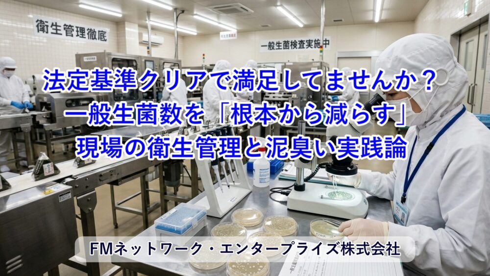 法定基準クリアだけで満足していませんか？一般生菌数を「根本から減らす」現場の衛生管理と泥臭い実践論