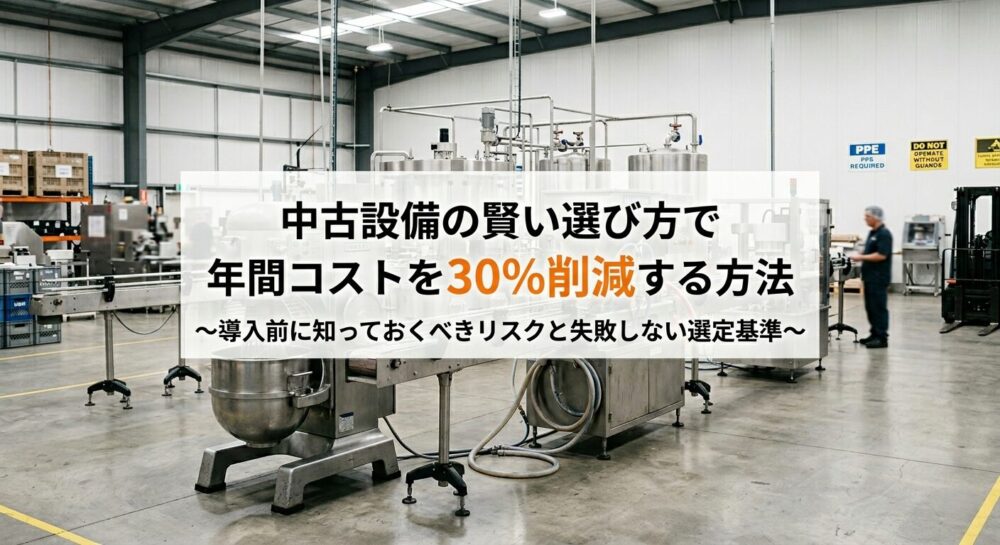 中古設備の賢い選び方で年間コストを30%削減する方法～導入前に知っておくべきリスクと失敗しない選定基準～