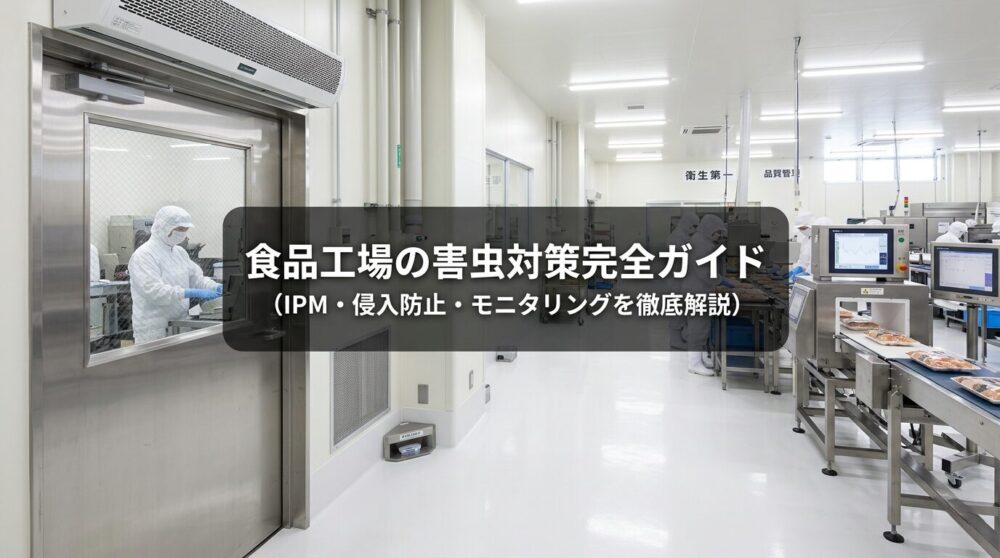 食品工場における害虫対策・IPM管理をイメージした清潔な製造ラインの写真