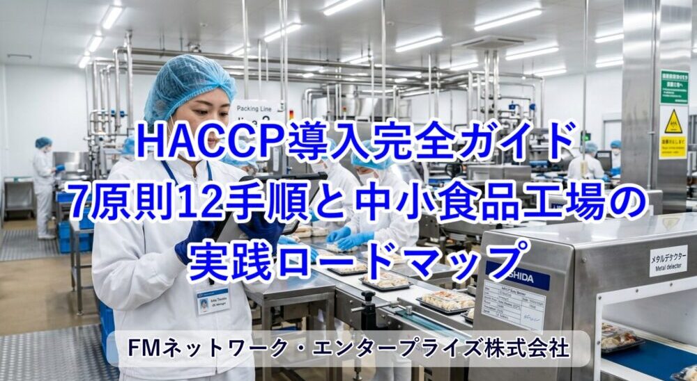 食品工場でHACCPモニタリングデータをタブレットで確認する品質管理担当者