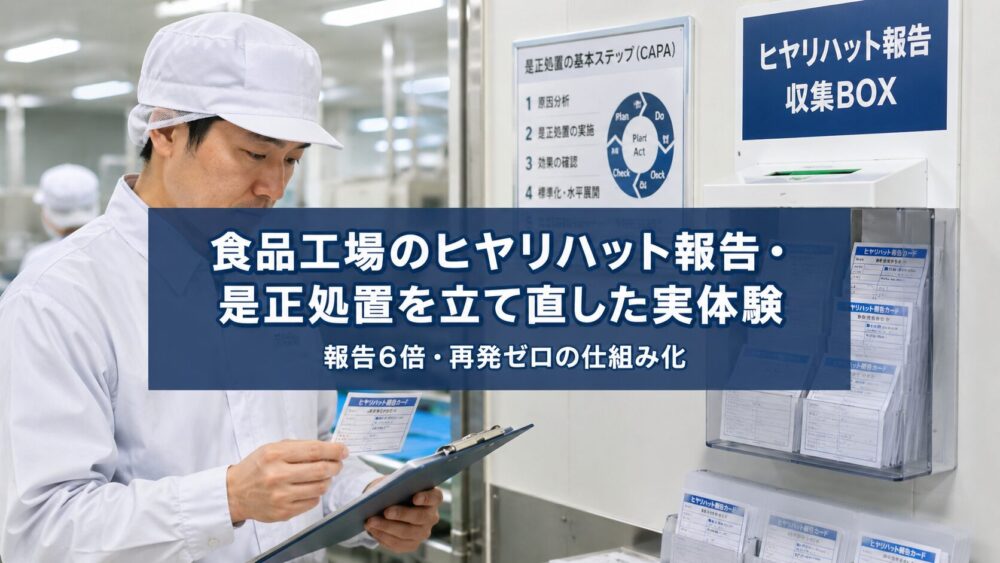 食品工場のヒヤリハット報告・是正処置(CAPA)を立て直した実体験|報告6倍・再発ゼロの仕組み化