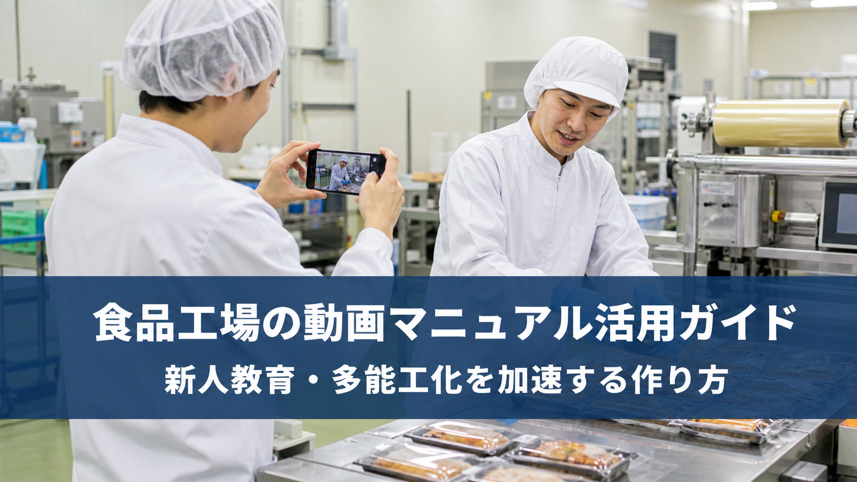 食品工場の動画マニュアル活用ガイドを案内するアイキャッチ画像